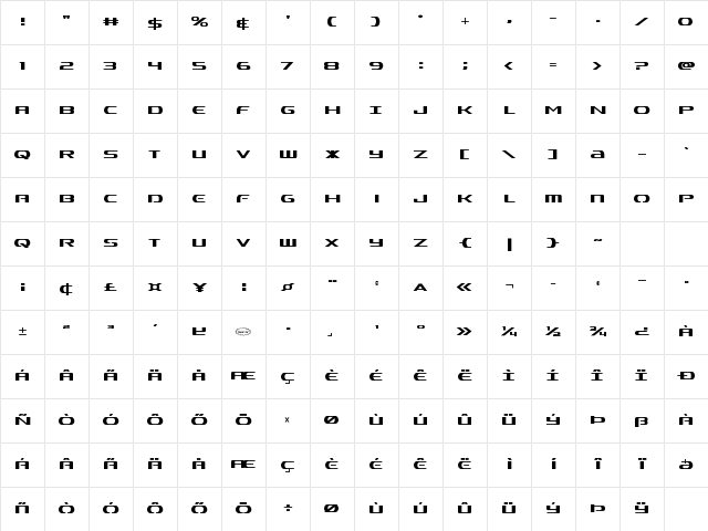 Alpha Men Condensed Condensed Character Map Alpha Men Condensed Condensed Character Map