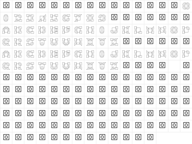 AlphaGeometrique Outline Character Map