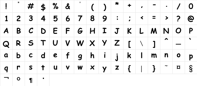 AlQalam Mujeeb Regular Character Map