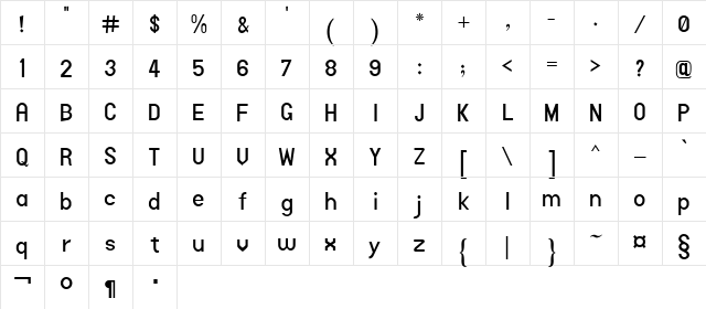 AlQalam Nabeel Regular Character Map