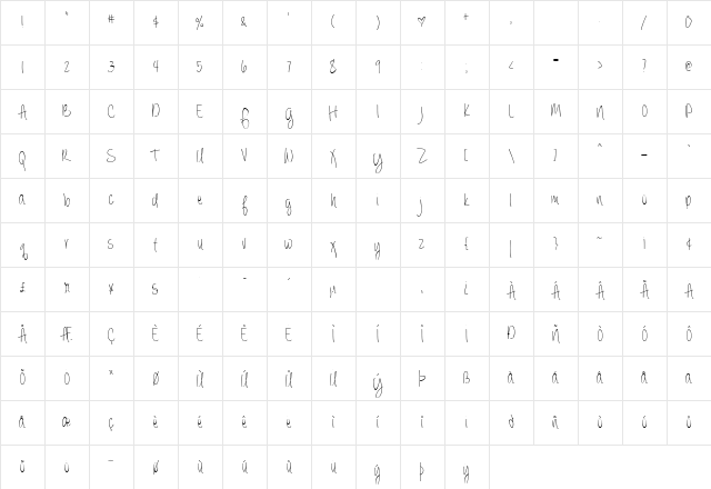 Always Forever Regular Character Map