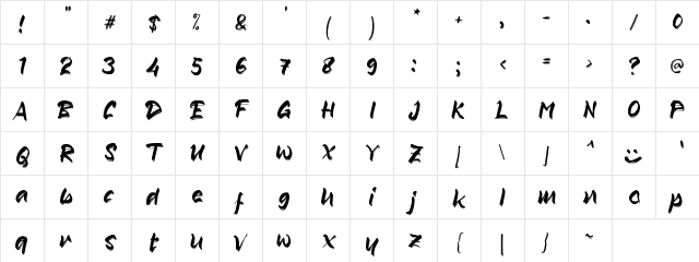 a Always Smile Regular Character Map