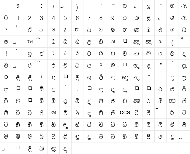 AM_Amalee Thin Character Map AM_Amalee Thin Character Map