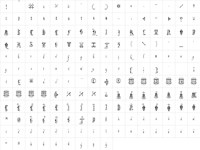 Amadeus Regular Character Map