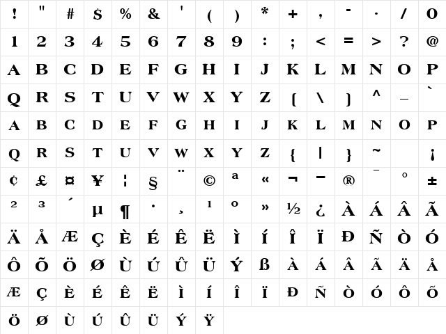 AmalcanExpertBlack Normal Character Map