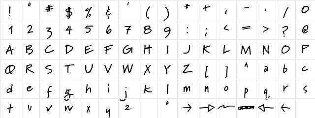 Marydale Bold Character Map