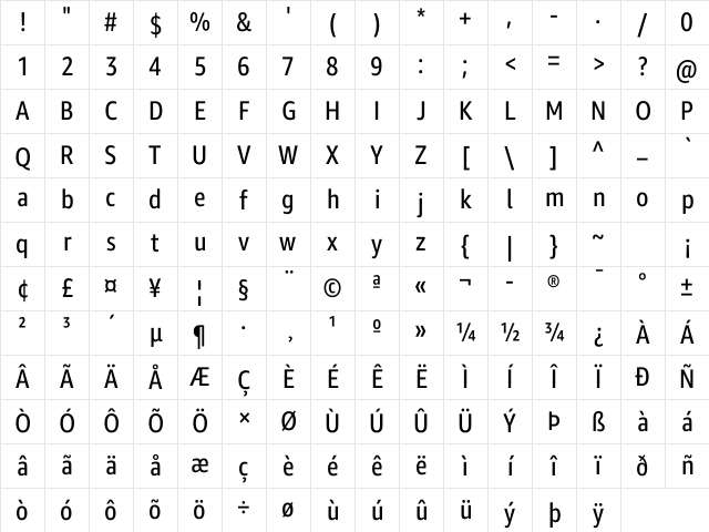 Amazon Ember Cd RC Regular Character Map