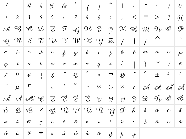 Amazone Regular Character Map Amazone Regular Character Map