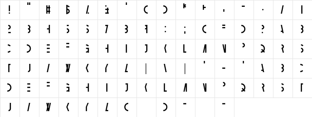 Ambidextrose Regular Character Map