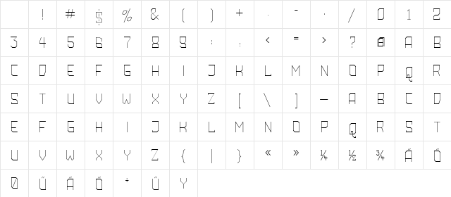 Amboss ExtraLight Character Map Amboss ExtraLight Character Map