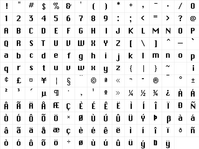 Ambush-Extended Normal Character Map