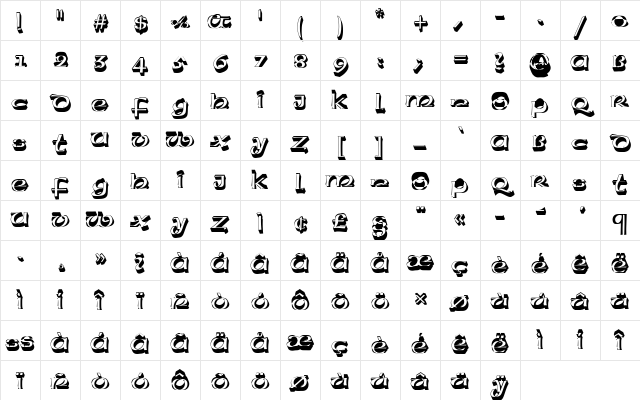 American Uncial D Sh1 Regular Character Map