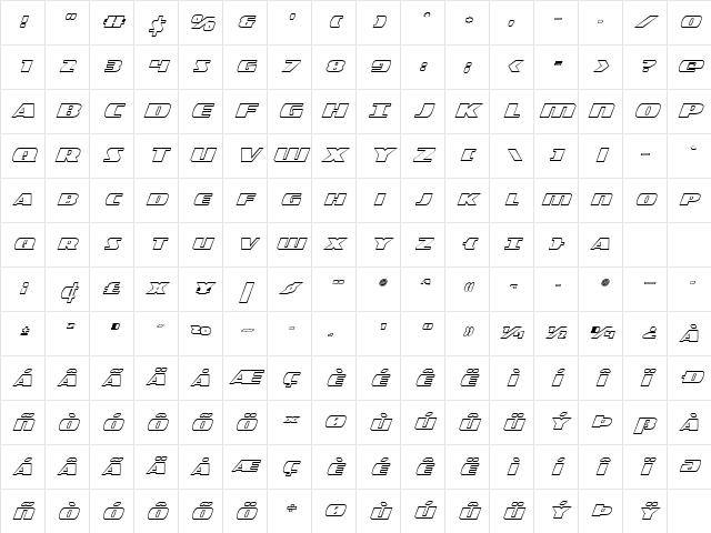 Americorps Outline Regular Character Map