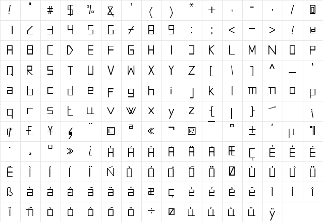AMOceanus Regular Character Map