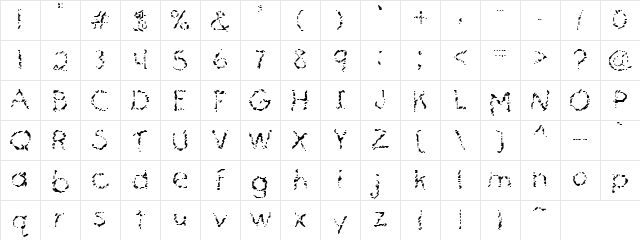 Mascara Mistake Regular Character Map