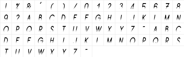 Ams Trame Narrow Italique Character Map