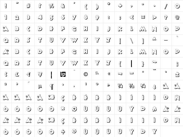 Anagram Shadow NF Regular Character Map