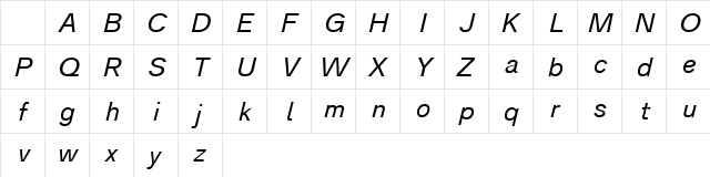 Analogue Reduced 56 Oblique Character Map