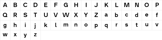 Analogue Reduced 65 Medium Character Map