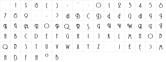 Andes Regular Character Map Andes Regular Character Map