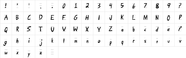 Angry Letter Regular Character Map