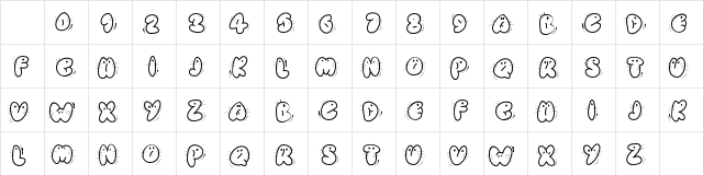 Animaletters Medium Character Map
