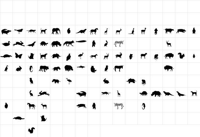Animals Regular Character Map
