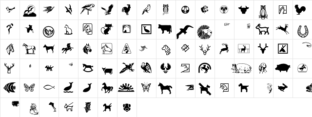 Animals P01 Character Map