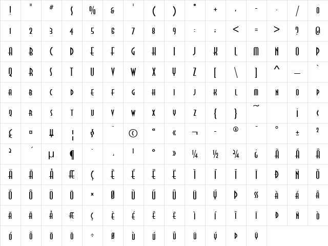 AnnaEF Regular Character Map AnnaEF Regular Character Map