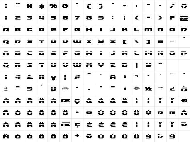 Annapolis Laser Regular Character Map
