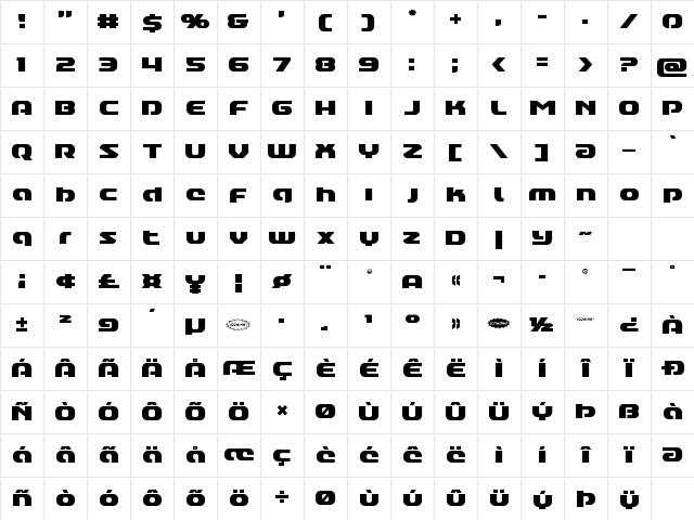 Annapolis Lower Case Regular Character Map