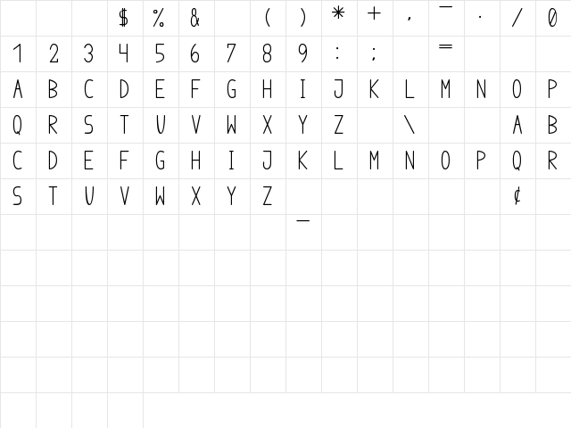 anome ibul bold Regular Character Map