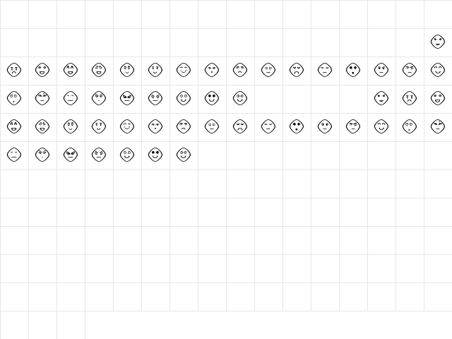 Another Faces St Regular Character Map