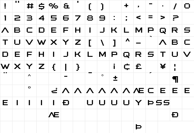 Another Xanadu Regular Character Map