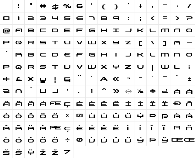 Antietam Condensed Character Map Antietam Condensed Character Map