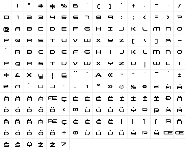 Antietam Extra-Condensed Character Map Antietam Extra-Condensed Character Map