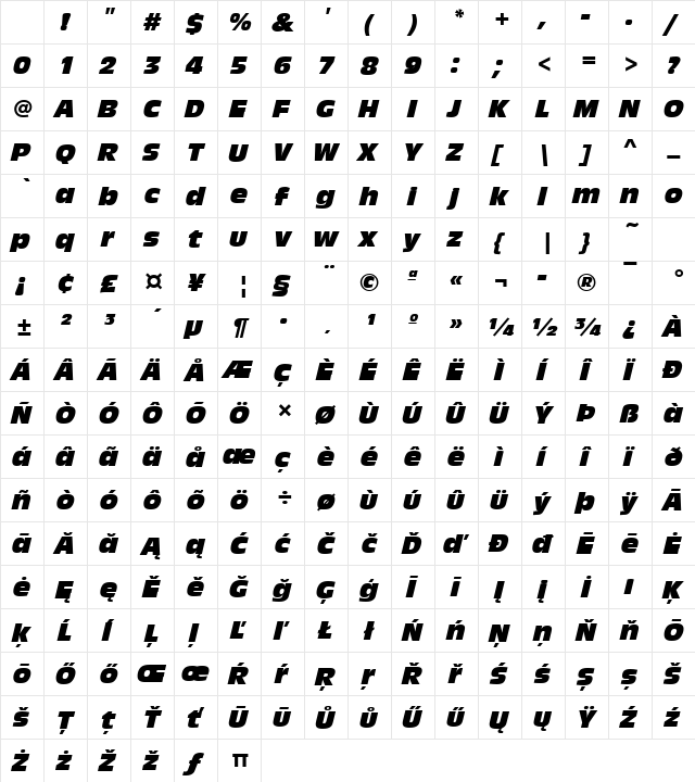 AntiqueOliTCom Italic Character Map AntiqueOliTCom Italic Character Map