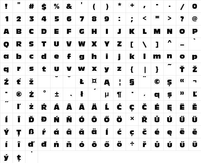 AntiqueOliTEECom Regular Character Map