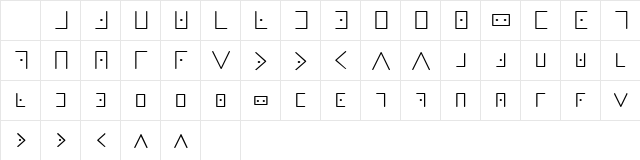 Masonic Writing Regular Character Map