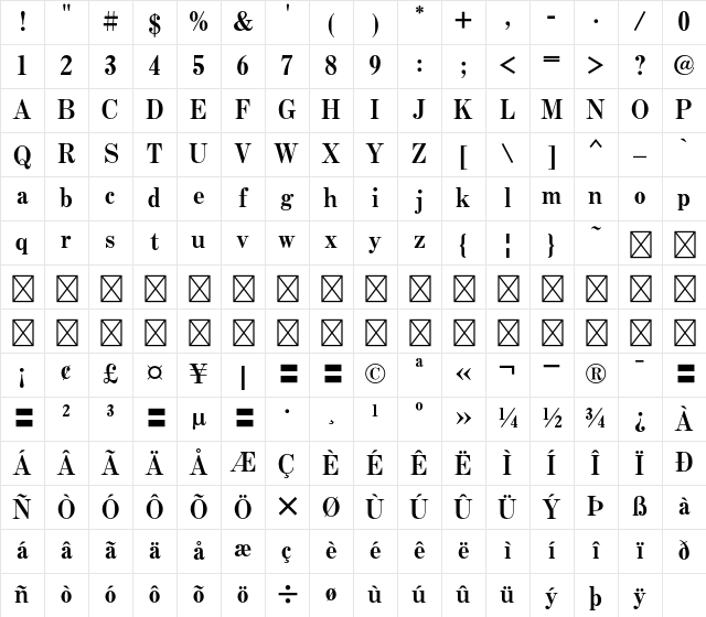 A-OTF Antique Std AN4 Character Map A-OTF Antique Std AN4 Character Map