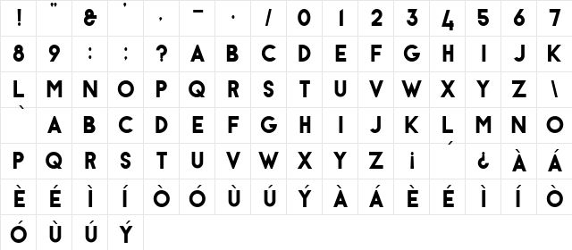 Antraste Regular Character Map