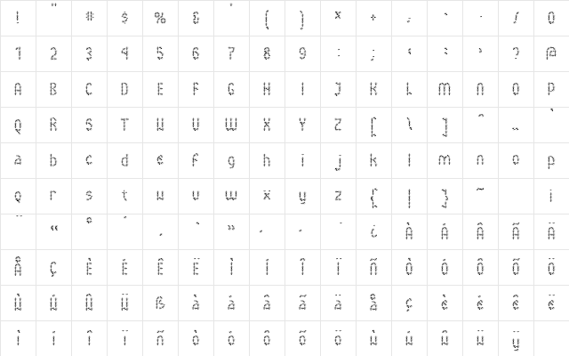 AntsyPantsy Regular Character Map