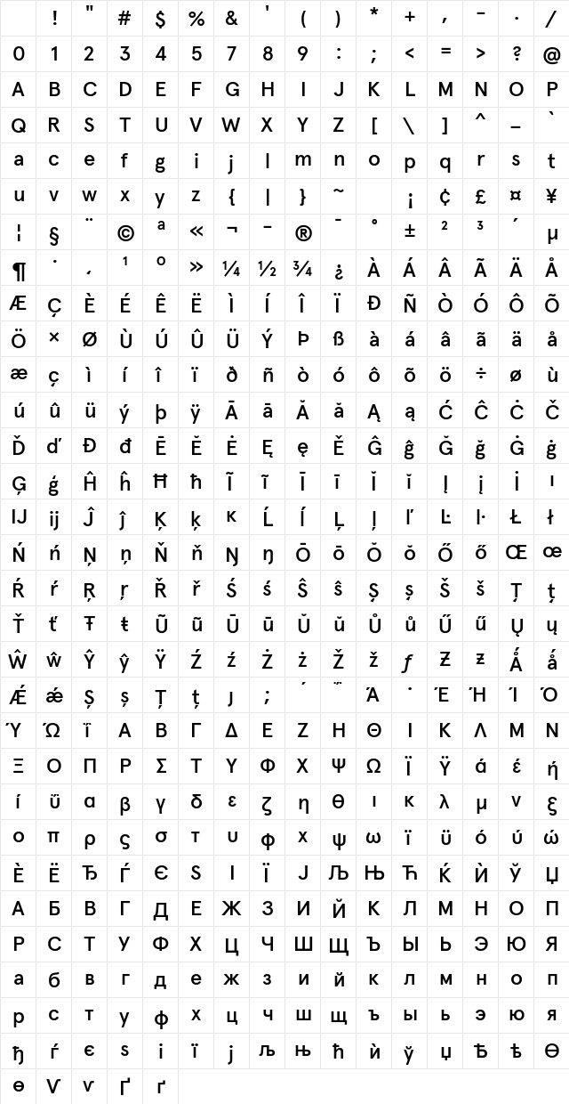 Apercu Pro Medium Character Map Apercu Pro Medium Character Map