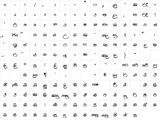 apex-a.pura-009 Regular Character Map