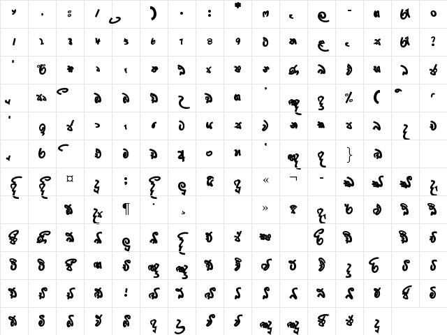 apex-a.pura-017 Regular Character Map