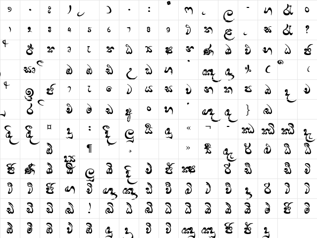 apex-a.pura-024 Regular Character Map