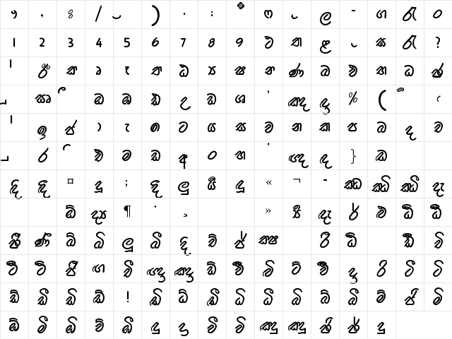 apex-a.pura-033 Regular Character Map