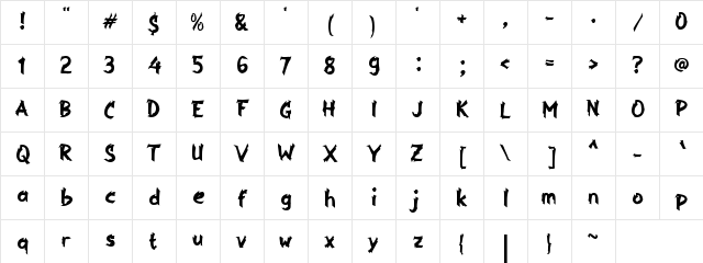 a Api Nyala Regular Character Map