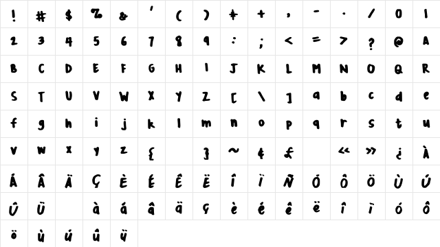 ApollosMum Medium Character Map