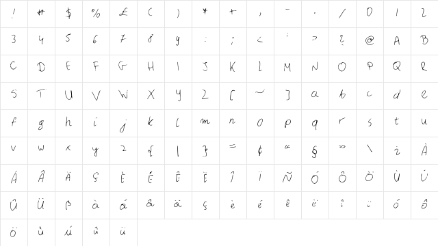 ApplauseFont Medium Character Map